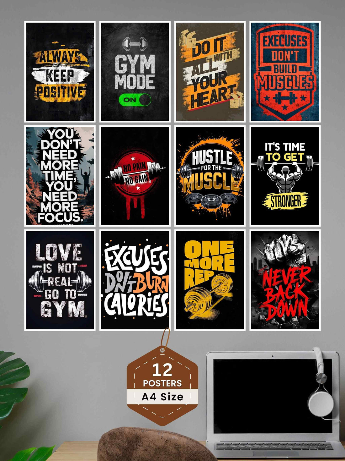 12 Gym Motivational Poster