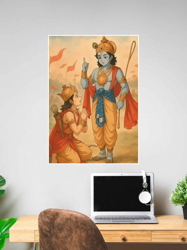 Bhagavad Gita Krishna & Arjuna Poster #294