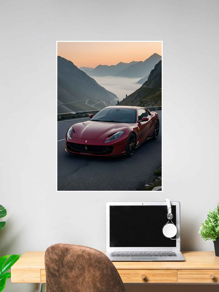 Ferrari Supercar Mountain Drive Wall Poster #338