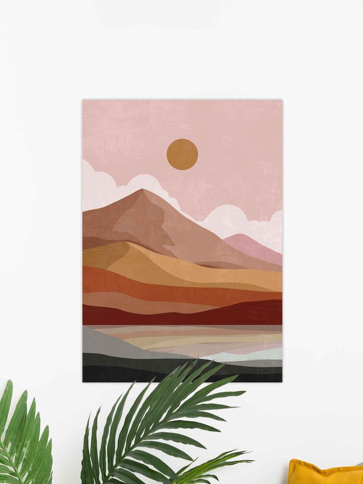 Boho Sunset Mountain Wall Art Poster #35