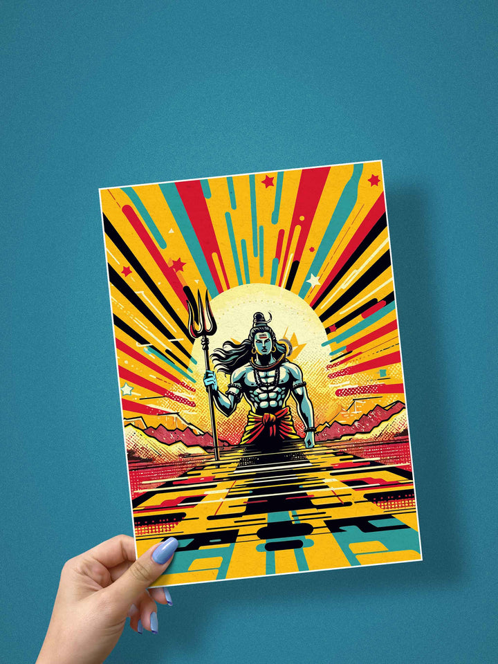 Lord Shiva Trippy Art Poster #04