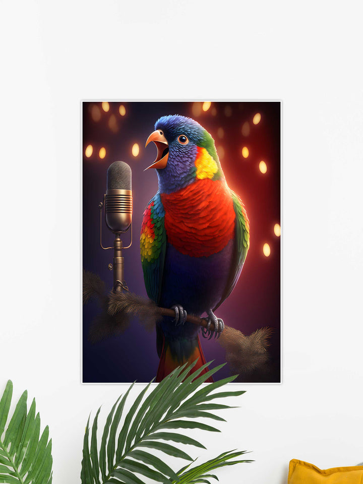 Melodic Parrot Singing Wall Poster #58