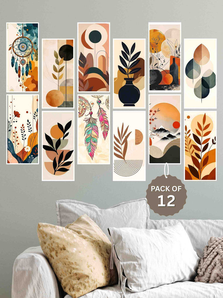 Bohemian Art Wall Poster (Pack of 12) 6" x 12"