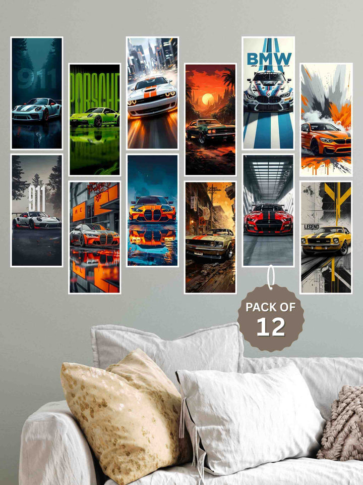Premium Car Posters (Pack of 12) 6" x 12"